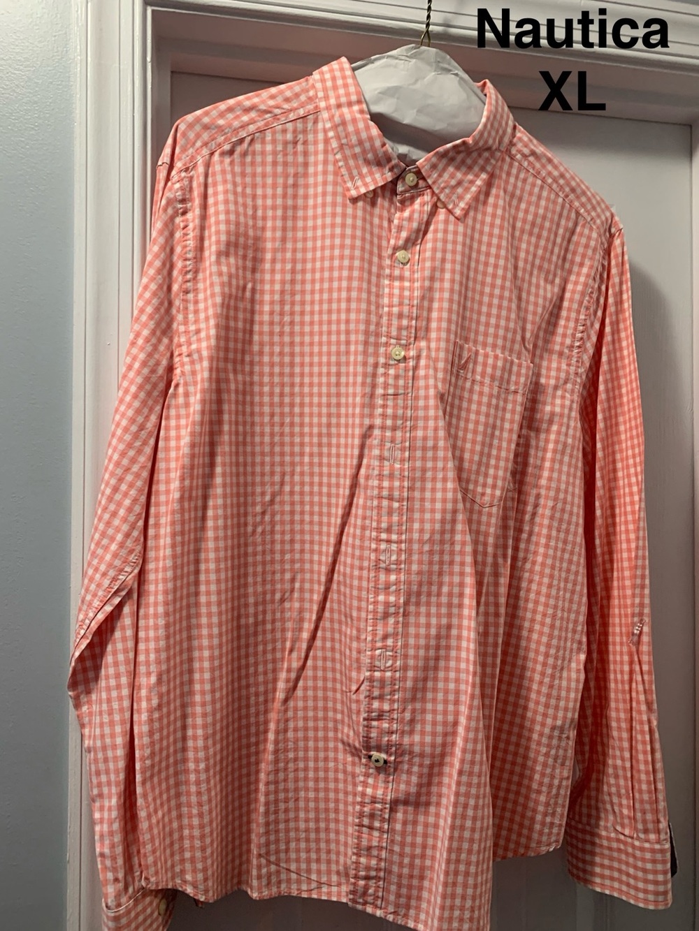 Nautica Coral Gingham Button-Down Shirt
